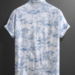 Alternative view of Men's Floral Print Slim Fit Short Sleeve Shirt