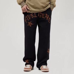 Men's Embroidered Casual Pants – Straight Leg Workwear Trousers