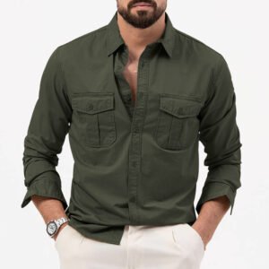 Alternative view of Men's Multi Pocket Long Sleeve Casual Shirt – Spring/Fall Style