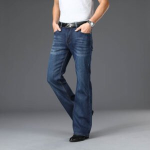 Men's High-Waisted Wide-Leg Flare Jeans