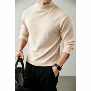 Alternative view of Men's Teddy Fleece Mock Neck Pullover Sweater — Long Sleeve