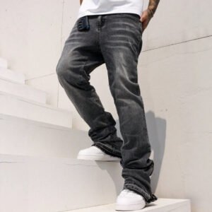 Men's Plus Size Stretch Straight Leg Jeans – Relaxed Fit, Slight Flare
