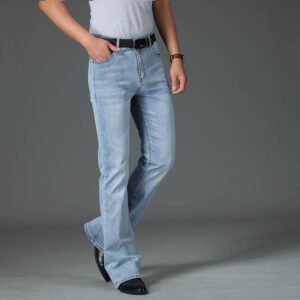 Alternative view of Men's High-Waisted Wide-Leg Flare Jeans