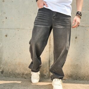 Men's Cargo Jeans – Mid-Rise Relaxed Fit Straight Leg Denim
