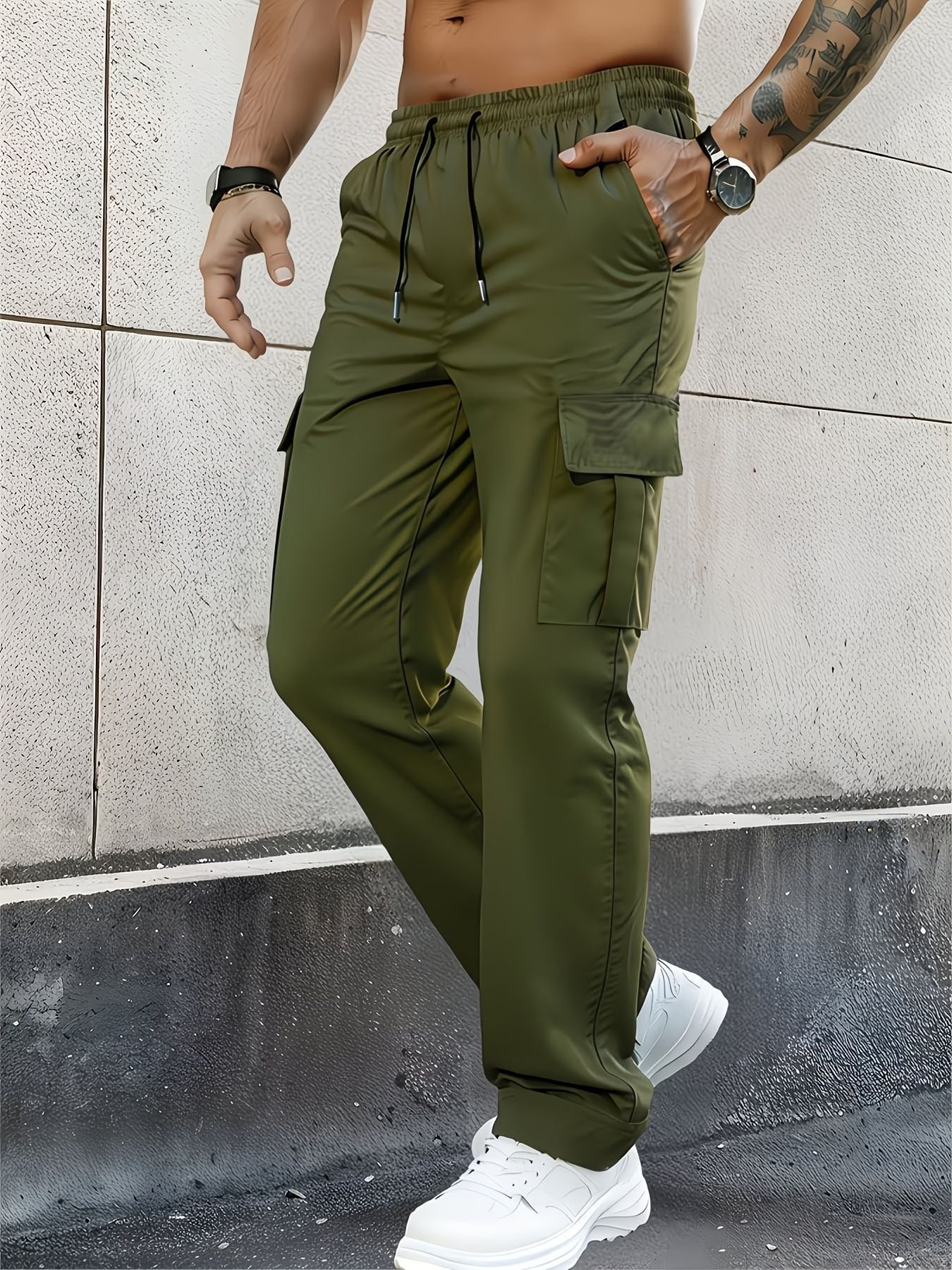 Men's Cargo Pants – Multi-Pocket Relaxed Fit Casual Workwear - Image 10