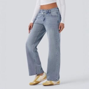 Alternative view of Asymmetric Low-Rise Button-Fly Jeans