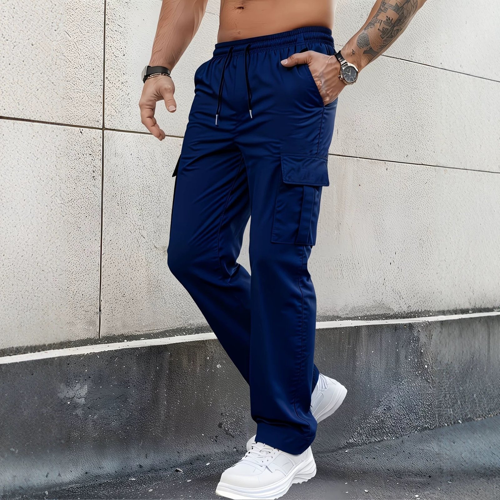 Men's Cargo Pants – Multi-Pocket Relaxed Fit Casual Workwear - Image 4