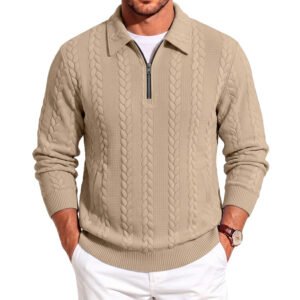 Alternative view of Men's Zip Pullover Long Sleeve Knit Top