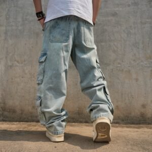Alternative view of Men's Straight Leg Jeans - Versatile Blue Casual Cotton Denim